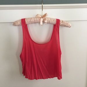 XS FP Beach Coral Ruffle Crop Top
